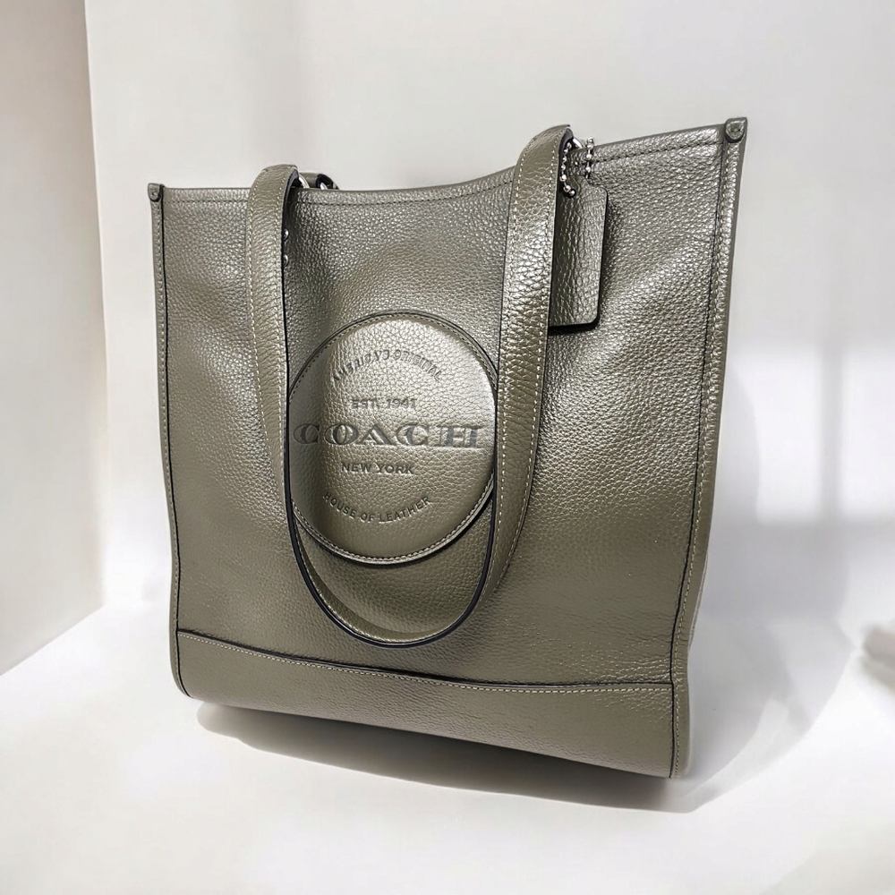 Coach Dempsey Olive Green Pebble Leather Tote Creed #02161-C3078 Shoulder Bag